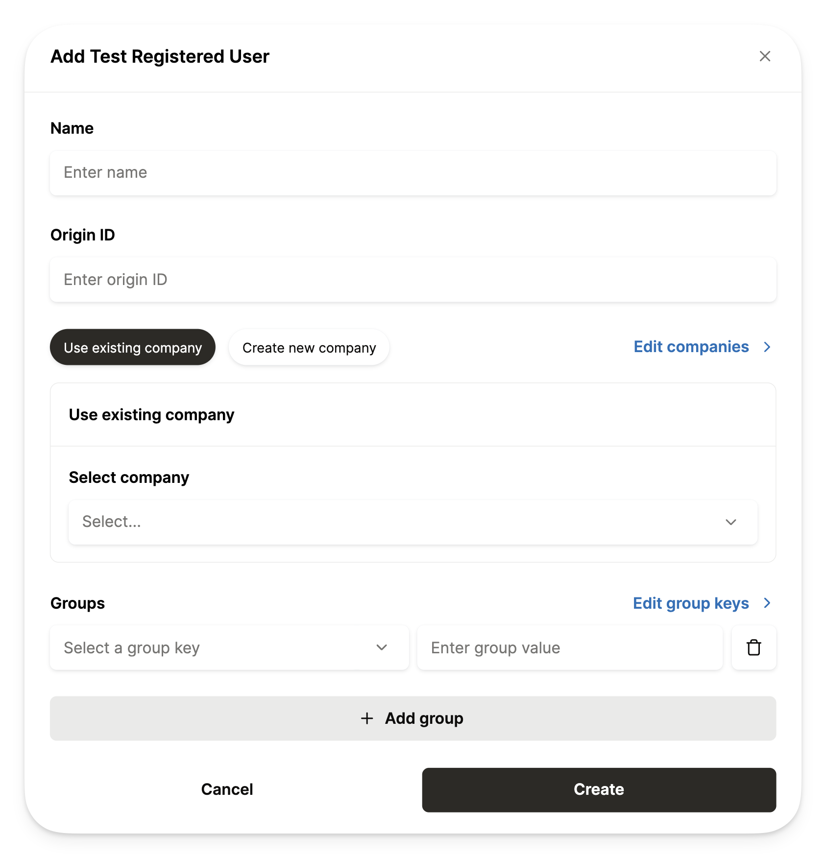 Add Test User